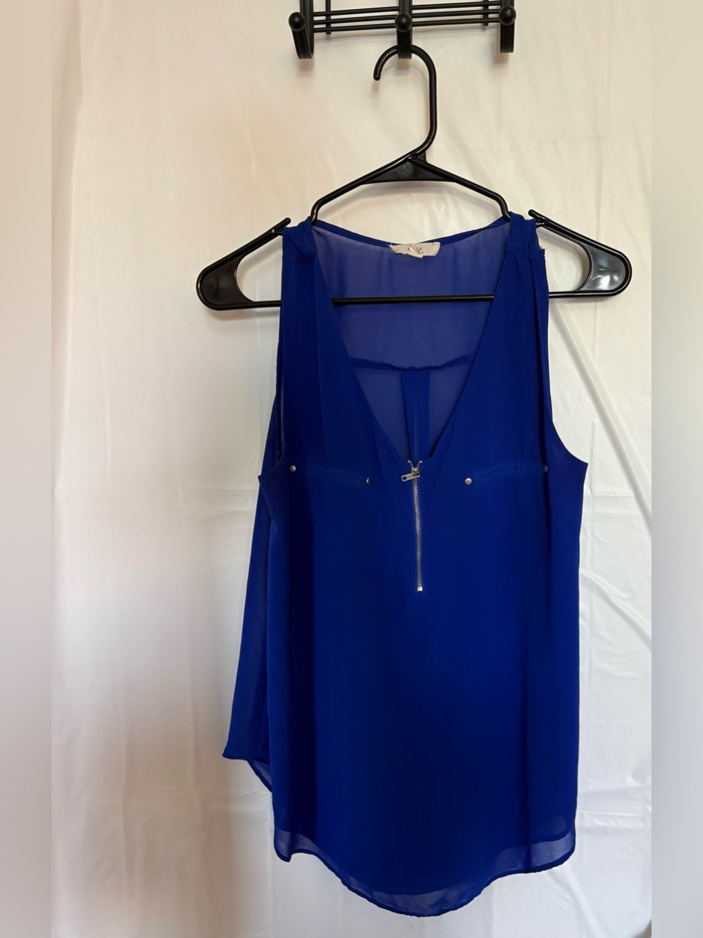 mine Royal Blue Sleeveless Zip-Front Camisole